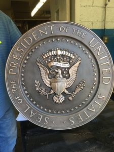 Bronze sculpted Presidential seal for the White House