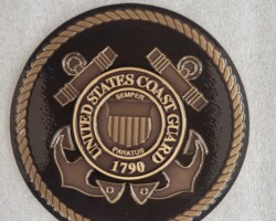 MILITARY PLAQUES & EMBLEMS #48 PHOTO ENGRAVED BRONZE COAST GUARD EMBLEM