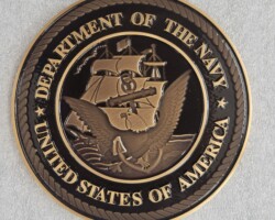 MILITARY PLAQUES & EMBLEMS #47 PHOTO ENGRAVED BRONZE US NAVY EMBLEM