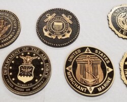 MILITARY PLAQUES & EMBLEMS #13 CAST BRONZE BAS-RELIEF MILITARY EMBLEMS