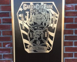 Bronze plaque for garden city park 100 years