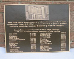 Cast bronze donor plaque for new building