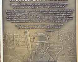 Photo Engraved Bronze Plaques #35 bronze plaque, flat band border, oxidized background, text and images