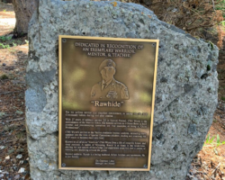 Photo Engraved Bronze Plaques #31 bronze plaque, flat band border, oxidized background, text and images