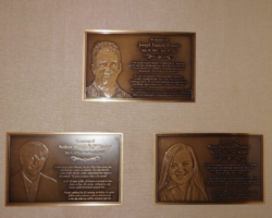 Photo Engraved Bronze Plaques #36 bronze plaque, flat band border, oxidized background, text and images