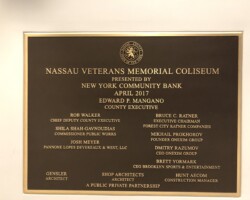 Nassau Coliseum Bronze Dedication Plaque