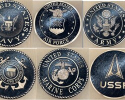 MILITARY PLAQUES & EMBLEMS #1 CAST BRONZE BAS-RELIEF NON DEPARMENT MILITARY EMBLEMS AVAILABLE IN MANY SIZES