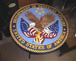 MILITARY PLAQUES & EMBLEMS #24 CAST ALUMINUM FLAT RELIEF FULL COLOR VA EMBLEM