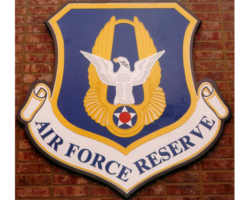 MILITARY PLAQUES & EMBLEMS #25 CAST ALUMINUM FLAT RELIEF FULL COLOR AIR FORCE REVERVE EMBLEM