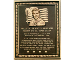 MILITARY PLAQUES & EMBLEMS #32 CAST BRONZE PLAQUE WITH SCULPTED BORDER AND BAS-RELIEF HEAD