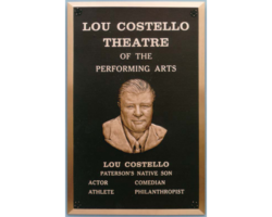 Photo #14 Cast bronze plaque, Bevel border, brown background bas-relief portrait.