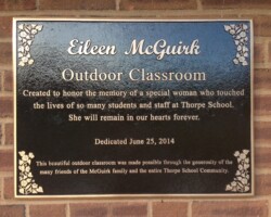 Commemorative Outdoor Classroom Bronze Plaque