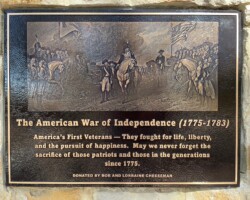 Bronze memorial plaque for American Indedpendence