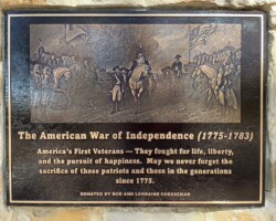 Bronze memorial plaque for American Indedpendence
