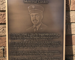 Photo Engraved Bronze Plaques #4 Bronze plaque with a flat band border, oxidized smooth background and image. Studs on back for mounting.